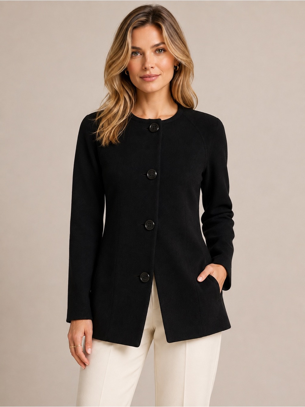 J.Crew Collection Black Longline Knit Cardigan Coat XS Minimalist